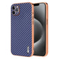 AZNS Electroplated Edge Carbon Fiber Texture Phone Case, For iPhone 12 Pro, For iPhone 11, For iPhone 11 Pro