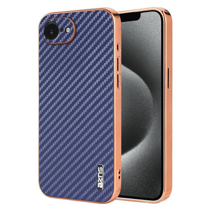 AZNS Electroplated Edge Carbon Fiber Texture Phone Case, For iPhone 18 Pro, For iPhone 18 Pro Max, For iPhone 17e / 16e, For iPhone 17 Pro Max, For iPhone 17 Pro, For iPhone 17