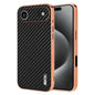 AZNS Electroplated Edge Carbon Fiber Texture Phone Case, For iPhone 17e / 16e, For iPhone 17 Pro Max, For iPhone 17 Pro, For iPhone 17, For iPhone Air, For iPhone 16 Pro Max