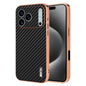 AZNS Electroplated Edge Carbon Fiber Texture Phone Case, For iPhone 18 Pro, For iPhone 18 Pro Max, For iPhone 17e / 16e, For iPhone 17 Pro Max, For iPhone 17 Pro, For iPhone 17