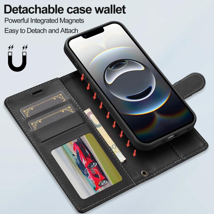 LC.IMEEKE L2 Series Detachable Magsafe PU Phone Case with Lanyard, For iPhone 16e / 17e, For iPhone 17 Pro Max, For iPhone 17 Pro, For iPhone Air