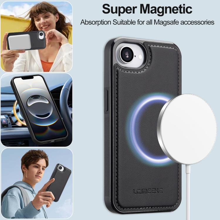 LC.IMEEKE L2 Series Detachable Magsafe PU Phone Case with Lanyard, For iPhone 16e / 17e, For iPhone 17 Pro Max, For iPhone 17 Pro, For iPhone Air