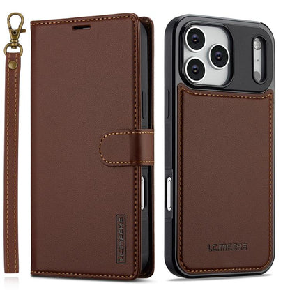 LC.IMEEKE L2 Series Detachable Magsafe PU Phone Case with Lanyard, For iPhone 16e / 17e, For iPhone 17 Pro Max, For iPhone 17 Pro, For iPhone Air