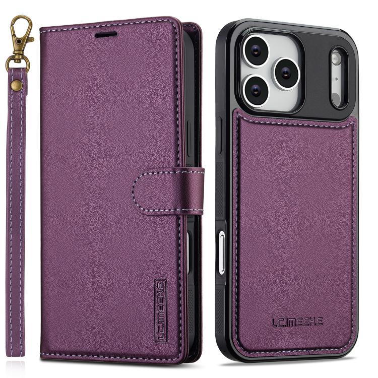 LC.IMEEKE L2 Series Detachable Magsafe PU Phone Case with Lanyard, For iPhone 16e / 17e, For iPhone 17 Pro Max, For iPhone 17 Pro, For iPhone Air