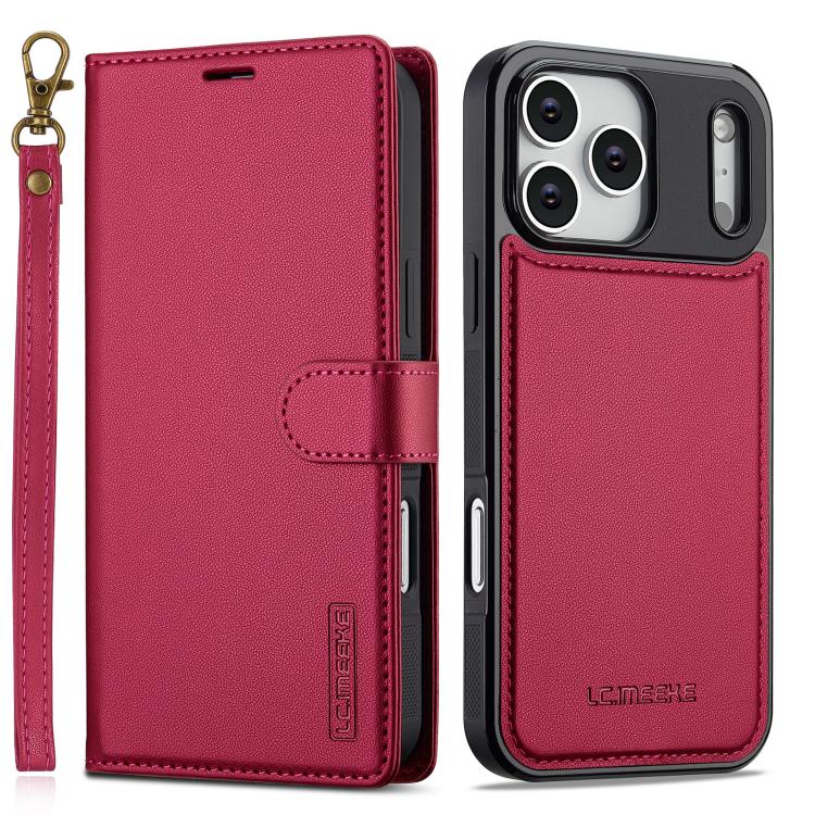 LC.IMEEKE L2 Series Detachable Magsafe PU Phone Case with Lanyard, For iPhone 16e / 17e, For iPhone 17 Pro Max, For iPhone 17 Pro, For iPhone Air