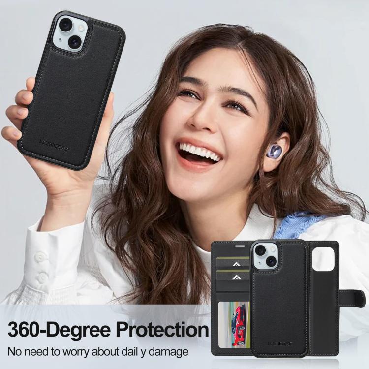LC.IMEEKE L2 Series Detachable Magsafe PU Phone Case with Lanyard, For iPhone 14 Plus, For iPhone 14, For iPhone 14 Pro, For iPhone 14 Pro Max