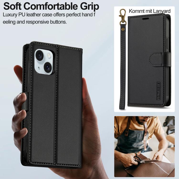 LC.IMEEKE L2 Series Detachable Magsafe PU Phone Case with Lanyard, For iPhone 14 Plus, For iPhone 14, For iPhone 14 Pro, For iPhone 14 Pro Max