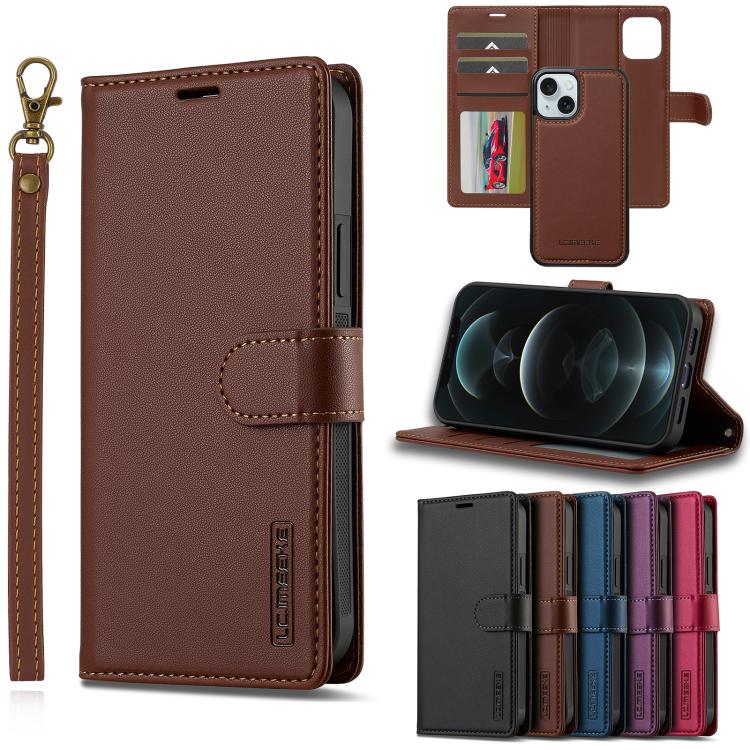LC.IMEEKE L2 Series Detachable Magsafe PU Phone Case with Lanyard, For iPhone 14 Plus, For iPhone 14, For iPhone 14 Pro, For iPhone 14 Pro Max
