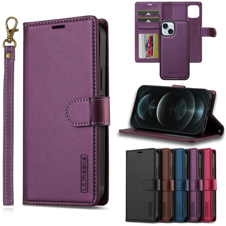 LC.IMEEKE L2 Series Detachable Magsafe PU Phone Case with Lanyard, For iPhone 14 Plus, For iPhone 14, For iPhone 14 Pro, For iPhone 14 Pro Max