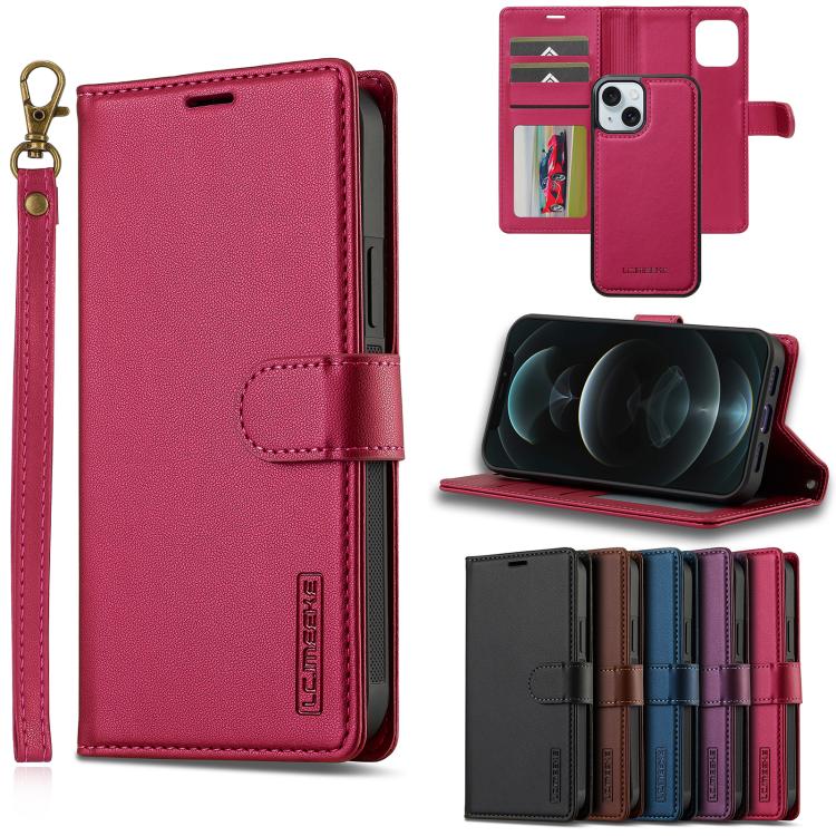 LC.IMEEKE L2 Series Detachable Magsafe PU Phone Case with Lanyard, For iPhone 14 Plus, For iPhone 14, For iPhone 14 Pro, For iPhone 14 Pro Max
