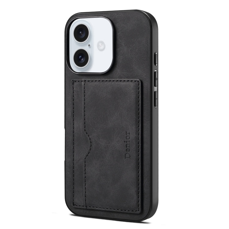 Denior D08 PU Single Card Slot Holder Phone Case, For iPhone 18 Pro / 17 Pro, For iPhone 18 Pro Max / 17 Pro Max, For iPhone 17e / 16e, For iPhone 17, For iPhone Air, For iPhone 16 Pro Max, For iPhone 16 Pro, For iPhone 16 Plus