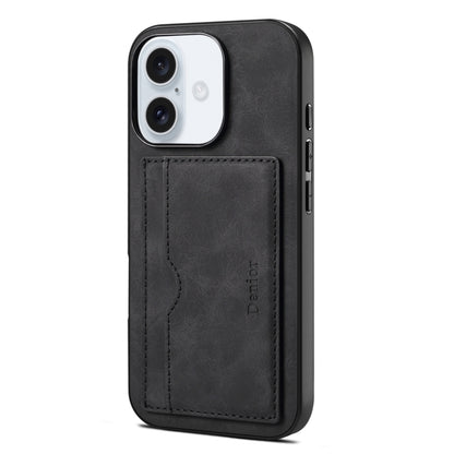 Denior D08 PU Single Card Slot Holder Phone Case, For iPhone 18 Pro / 17 Pro, For iPhone 18 Pro Max / 17 Pro Max, For iPhone 17e / 16e, For iPhone 17, For iPhone Air, For iPhone 16 Pro Max, For iPhone 16 Pro, For iPhone 16 Plus