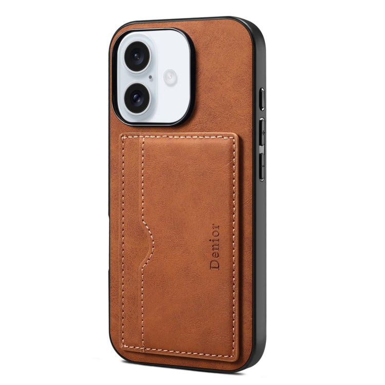 Denior D08 PU Single Card Slot Holder Phone Case, For iPhone 17e / 16e, For iPhone 17 Pro Max, For iPhone 17 Pro, For iPhone 17, For iPhone Air, For iPhone 16 Pro Max, For iPhone 16 Pro, For iPhone 16 Plus