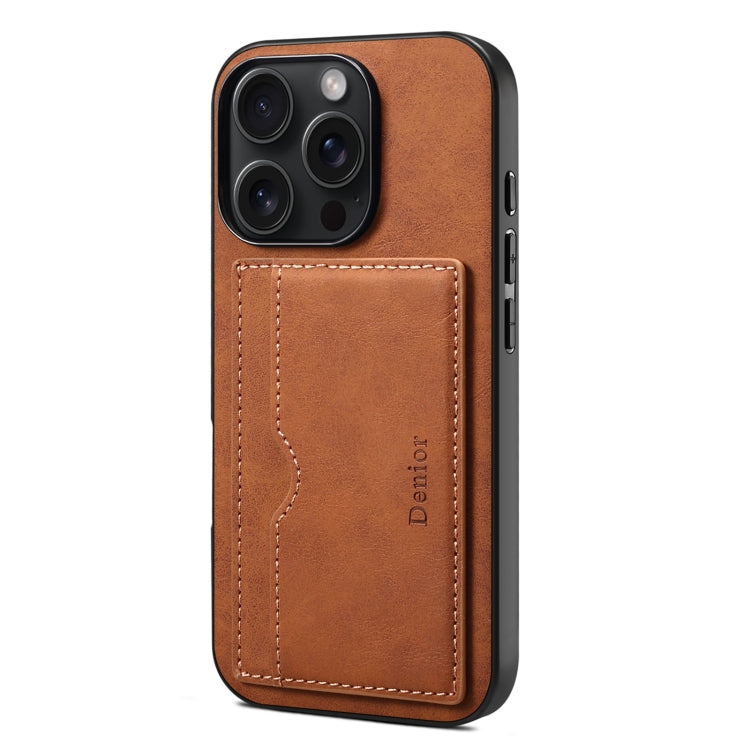 Denior D08 PU Single Card Slot Holder Phone Case, For iPhone 17e / 16e, For iPhone 17 Pro Max, For iPhone 17 Pro, For iPhone 17, For iPhone Air, For iPhone 16 Pro Max, For iPhone 16 Pro, For iPhone 16 Plus