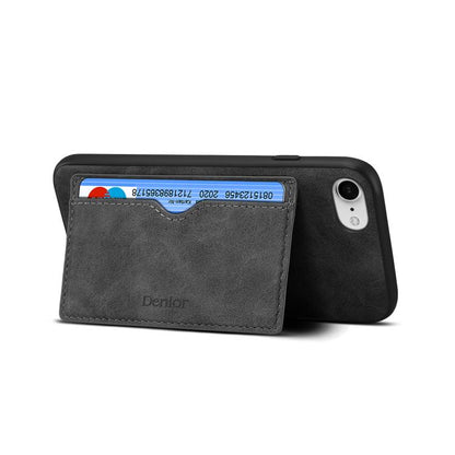 Denior D08 PU Single Card Slot Holder Phone Case, For iPhone 18 Pro / 17 Pro, For iPhone 18 Pro Max / 17 Pro Max, For iPhone 17e / 16e, For iPhone 17, For iPhone Air, For iPhone 16 Pro Max, For iPhone 16 Pro, For iPhone 16 Plus