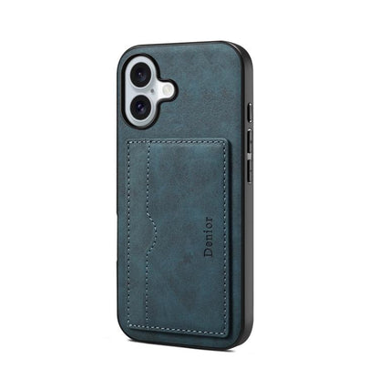 Denior D08 PU Single Card Slot Holder Phone Case, For iPhone 17e / 16e, For iPhone 17 Pro Max, For iPhone 17 Pro, For iPhone 17, For iPhone Air, For iPhone 16 Pro Max, For iPhone 16 Pro, For iPhone 16 Plus