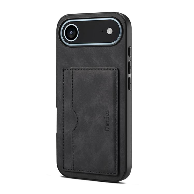 Denior D08 PU Single Card Slot Holder Phone Case, For iPhone 18 Pro / 17 Pro, For iPhone 18 Pro Max / 17 Pro Max, For iPhone 17e / 16e, For iPhone 17, For iPhone Air, For iPhone 16 Pro Max, For iPhone 16 Pro, For iPhone 16 Plus