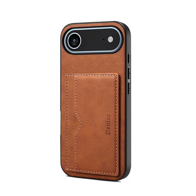 Denior D08 PU Single Card Slot Holder Phone Case, For iPhone 18 Pro / 17 Pro, For iPhone 18 Pro Max / 17 Pro Max, For iPhone 17e / 16e, For iPhone 17, For iPhone Air, For iPhone 16 Pro Max, For iPhone 16 Pro, For iPhone 16 Plus