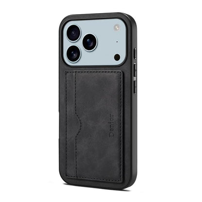 Denior D08 PU Single Card Slot Holder Phone Case, For iPhone 18 Pro / 17 Pro, For iPhone 18 Pro Max / 17 Pro Max, For iPhone 17e / 16e, For iPhone 17, For iPhone Air, For iPhone 16 Pro Max, For iPhone 16 Pro, For iPhone 16 Plus