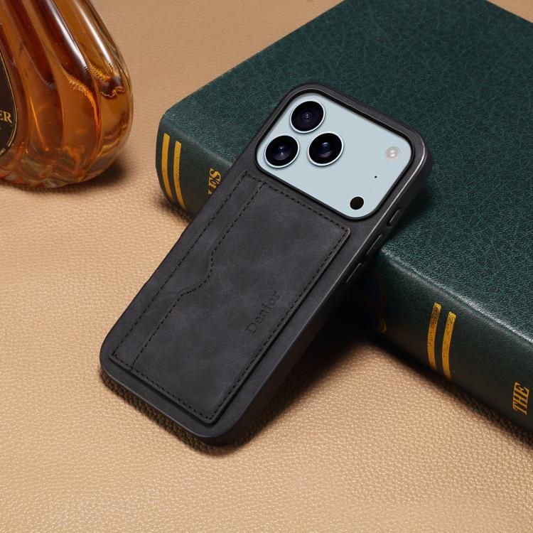 Denior D08 PU Single Card Slot Holder Phone Case, For iPhone 18 Pro / 17 Pro, For iPhone 18 Pro Max / 17 Pro Max, For iPhone 17e / 16e, For iPhone 17, For iPhone Air, For iPhone 16 Pro Max, For iPhone 16 Pro, For iPhone 16 Plus