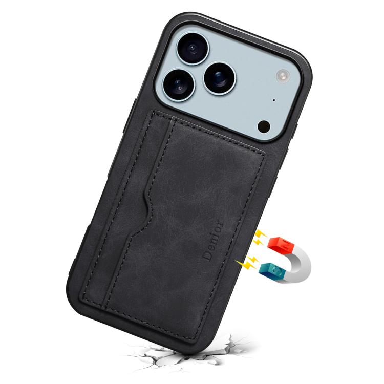 Denior D08 PU Single Card Slot Holder Phone Case, For iPhone 18 Pro / 17 Pro, For iPhone 18 Pro Max / 17 Pro Max, For iPhone 17e / 16e, For iPhone 17, For iPhone Air, For iPhone 16 Pro Max, For iPhone 16 Pro, For iPhone 16 Plus