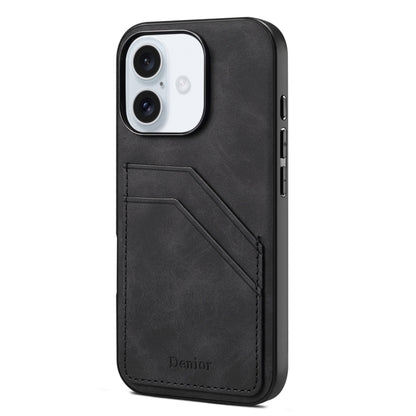 Denior D09 PU Dual Card Slot Back Cover Phone Case, For iPhone 18 Pro / 17 Pro, For iPhone 18 Pro Max / 17 Pro Max, For iPhone 17e / 16e, For iPhone 17, For iPhone Air, For iPhone 16 Pro Max, For iPhone 16 Pro, For iPhone 16 Plus