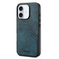 Denior D09 PU Dual Card Slot Back Cover Phone Case, For iPhone 17e / 16e, For iPhone 17 Pro Max, For iPhone 17 Pro, For iPhone 17, For iPhone Air, For iPhone 16 Pro Max, For iPhone 16 Pro, For iPhone 16 Plus