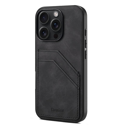 Denior D09 PU Dual Card Slot Back Cover Phone Case, For iPhone 18 Pro / 17 Pro, For iPhone 18 Pro Max / 17 Pro Max, For iPhone 17e / 16e, For iPhone 17, For iPhone Air, For iPhone 16 Pro Max, For iPhone 16 Pro, For iPhone 16 Plus