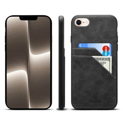 Denior D09 PU Dual Card Slot Back Cover Phone Case, For iPhone 17e / 16e, For iPhone 17 Pro Max, For iPhone 17 Pro, For iPhone 17, For iPhone Air, For iPhone 16 Pro Max, For iPhone 16 Pro, For iPhone 16 Plus