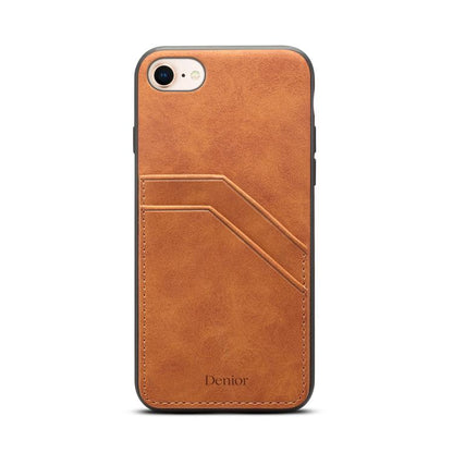Denior D09 PU Dual Card Slot Back Cover Phone Case, For iPhone 18 Pro / 17 Pro, For iPhone 18 Pro Max / 17 Pro Max, For iPhone 17e / 16e, For iPhone 17, For iPhone Air, For iPhone 16 Pro Max, For iPhone 16 Pro, For iPhone 16 Plus
