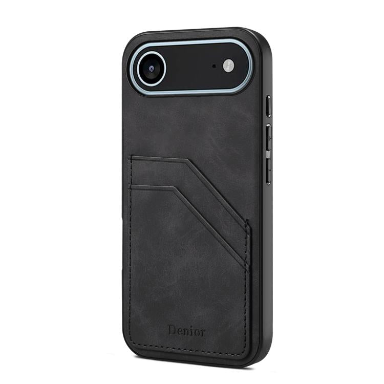 Denior D09 PU Dual Card Slot Back Cover Phone Case, For iPhone 18 Pro / 17 Pro, For iPhone 18 Pro Max / 17 Pro Max, For iPhone 17e / 16e, For iPhone 17, For iPhone Air, For iPhone 16 Pro Max, For iPhone 16 Pro, For iPhone 16 Plus