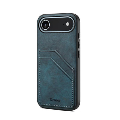 Denior D09 PU Dual Card Slot Back Cover Phone Case, For iPhone 18 Pro / 17 Pro, For iPhone 18 Pro Max / 17 Pro Max, For iPhone 17e / 16e, For iPhone 17, For iPhone Air, For iPhone 16 Pro Max, For iPhone 16 Pro, For iPhone 16 Plus