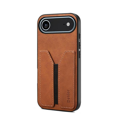 Denior D07 DV Elastic Card Slot PU Back Cover Phone Case, For iPhone 18 Pro / 17 Pro, For iPhone 18 Pro Max / 17 Pro Max, For iPhone 17e / 16e, For iPhone 17, For iPhone Air, For iPhone 16 Pro Max, For iPhone 16 Pro, For iPhone 16 Plus