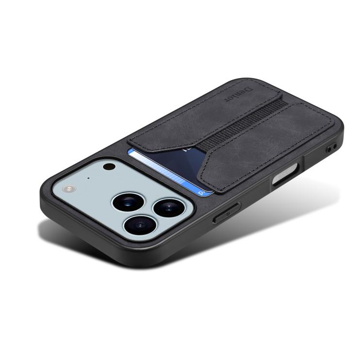 Denior D07 DV Elastic Card Slot PU Back Cover Phone Case, For iPhone 18 Pro / 17 Pro, For iPhone 18 Pro Max / 17 Pro Max, For iPhone 17e / 16e, For iPhone 17, For iPhone Air, For iPhone 16 Pro Max, For iPhone 16 Pro, For iPhone 16 Plus