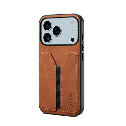 Denior D07 DV Elastic Card Slot PU Back Cover Phone Case, For iPhone 17e / 16e, For iPhone 17 Pro Max, For iPhone 17 Pro, For iPhone 17, For iPhone Air, For iPhone 16 Pro Max, For iPhone 16 Pro, For iPhone 16 Plus