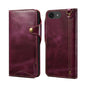Denior B01 Oil Wax Cowhide Magnetic Button Genuine Leather Case, For iPhone 17e / 16e, For iPhone 16 Pro Max, For iPhone 16 Pro, For iPhone 16 Plus