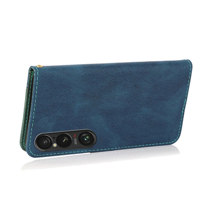 Dual-color Stitching Leather Phone Case