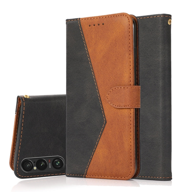 Dual-color Stitching Leather Phone Case