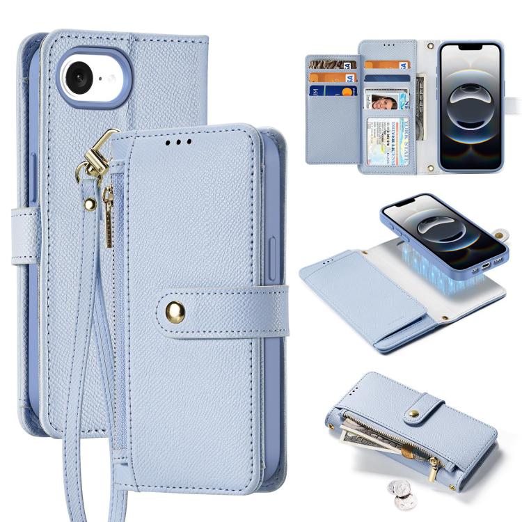DUX DUCIS Lawa Series 2 in 1 Wallet Zipper Detachable MagSafe Phone Case with Lanyard, For iPhone 18 Pro, For iPhone 18 Pro Max, For iPhone 17e / 16e, For iPhone 17 Pro Max, For iPhone 17 Pro, For iPhone 17