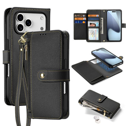 DUX DUCIS Lawa Series 2 in 1 Wallet Zipper Detachable MagSafe Phone Case with Lanyard, For iPhone 18 Pro, For iPhone 18 Pro Max, For iPhone 17e / 16e, For iPhone 17 Pro Max, For iPhone 17 Pro, For iPhone 17