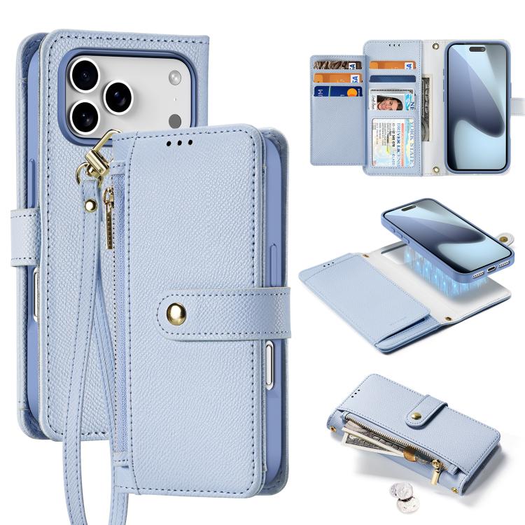 DUX DUCIS Lawa Series 2 in 1 Wallet Zipper Detachable MagSafe Phone Case with Lanyard, For iPhone 18 Pro, For iPhone 18 Pro Max, For iPhone 17e / 16e, For iPhone 17 Pro Max, For iPhone 17 Pro, For iPhone 17