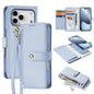 DUX DUCIS Lawa Series 2 in 1 Wallet Zipper Detachable MagSafe Phone Case with Lanyard, For iPhone 18 Pro, For iPhone 18 Pro Max, For iPhone 17e / 16e, For iPhone 17 Pro Max, For iPhone 17 Pro, For iPhone 17