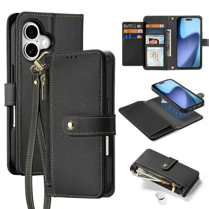 DUX DUCIS Lawa Series 2 in 1 Wallet Zipper Detachable MagSafe Phone Case with Lanyard, For iPhone 18 Pro, For iPhone 18 Pro Max, For iPhone 17e / 16e, For iPhone 17 Pro Max, For iPhone 17 Pro, For iPhone 17