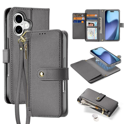 DUX DUCIS Lawa Series 2 in 1 Wallet Zipper Detachable MagSafe Phone Case with Lanyard, For iPhone 18 Pro, For iPhone 18 Pro Max, For iPhone 17e / 16e, For iPhone 17 Pro Max, For iPhone 17 Pro, For iPhone 17