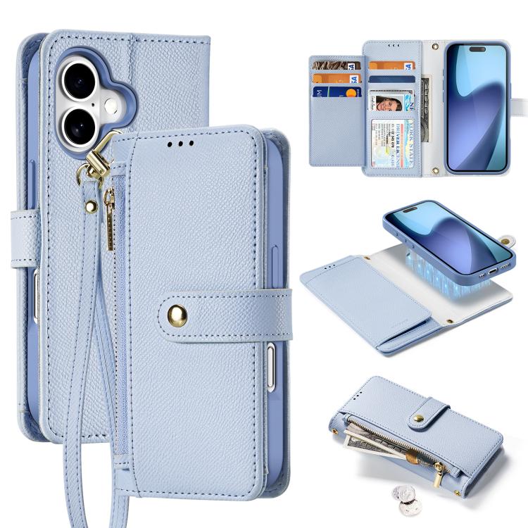 DUX DUCIS Lawa Series 2 in 1 Wallet Zipper Detachable MagSafe Phone Case with Lanyard, For iPhone 18 Pro, For iPhone 18 Pro Max, For iPhone 17e / 16e, For iPhone 17 Pro Max, For iPhone 17 Pro, For iPhone 17