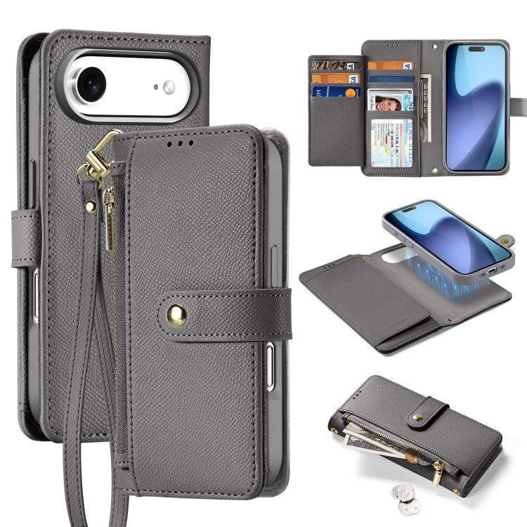 DUX DUCIS Lawa Series 2 in 1 Wallet Zipper Detachable MagSafe Phone Case with Lanyard, For iPhone Air, For iPhone 16 Pro Max, For iPhone 16 Pro, For iPhone 16