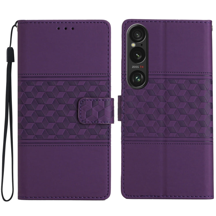 Diamond Embossed Skin Feel Leather Phone Case, For Sony Xperia 10 VII, For Sony Xperia 10 VI, For Sony Xperia 1 VI