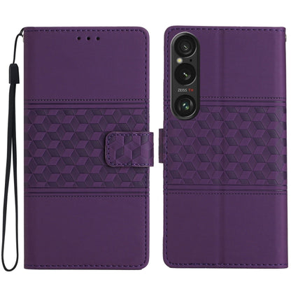 Diamond Embossed Skin Feel Leather Phone Case, For Sony Xperia 10 VII, For Sony Xperia 10 VI, For Sony Xperia 1 VI