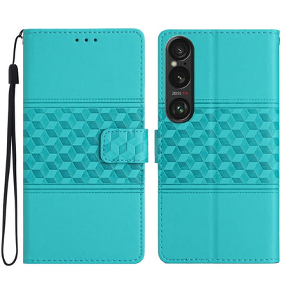 Diamond Embossed Skin Feel Leather Phone Case, For Sony Xperia 10 VII, For Sony Xperia 10 VI, For Sony Xperia 1 VI