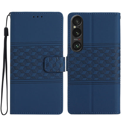 Diamond Embossed Skin Feel Leather Phone Case, For Sony Xperia 10 VII, For Sony Xperia 10 VI, For Sony Xperia 1 VI